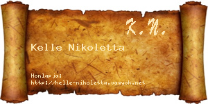 Kelle Nikoletta névjegykártya